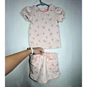 Max Studio Baby Set Girls 24 Months Fruit Peach Skort Puff Sleeves